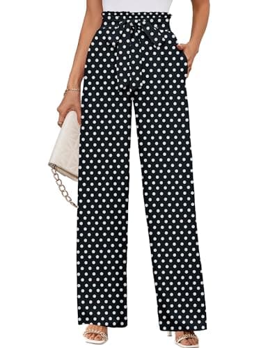 KORSIS Women's Wide Leg Lounge Pants Lightweight High Waisted Loose Work Elastic Casual Outfits Trousers with Pockets (S-2XL) - Image 1