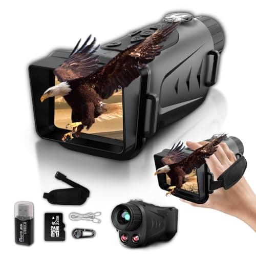 Waaniynan Mini Night Vision Monocular 4K Portable Infrared Monocular with 32 GB SD Card& Card Reader for Camping/Security - Image 1