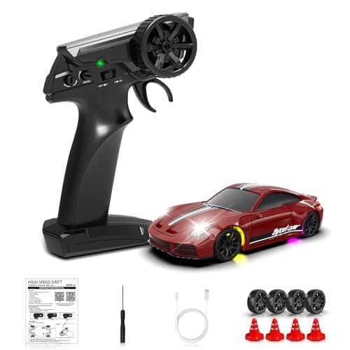 Sakeye 1/43 RC Drift Car, Mini Drifting RC Car with Gyro 2.4GHz Full Proportional Drift Cars 4WD RTR Remote Control Cars with Colorful Lights High Speed Fast Racing Vehicle Gift for Kids Boys Adults - Image 1
