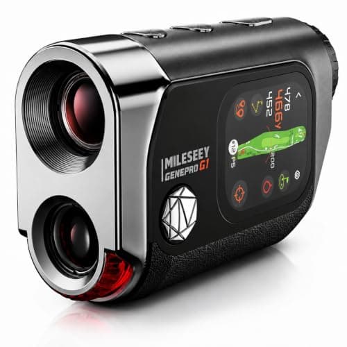 MILESEEY GenePro G1 Touchscreen & GPS Rangefinder with Slope, 43000+ Preloaded Courses, 1300 Yards Laser Range Finder Golf with Red & Green Display, 0.1s Flag Pole Locking Vibration, 6X Magnification - Image 1