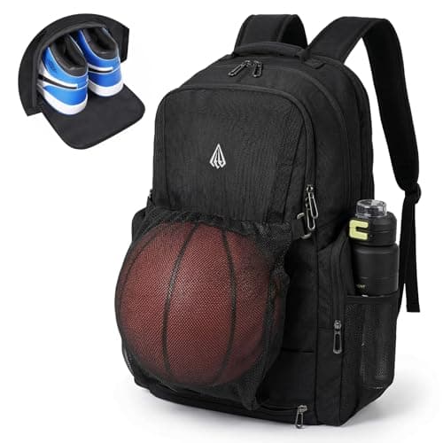 Gemgoal Large Basketball Bag Backpack for Boys with Shoe Compartment Water Bottle Holder Basketball Backpack for Men with Ball Holder Laptop Sleeve Best for Soccer Volleyball Basketball