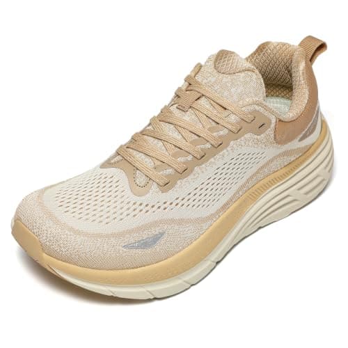 Wirpex Women's Wide Toe Box Walking Shoes Cushion Comfortable Tennis Shoes Non-Slip Running Workout Gym Sports Athletic Breathable Fashion Sneakers Brown 6 - Image 1