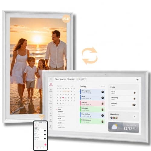 Atrooper 15.6" Smart Digital Calendar | No Subscription | Family Command Center Wall Planner with Chore Chart & Meal Planning | Real-time Sync | HD Touchscreen Photo Frame | Gift for Parents - Image 1