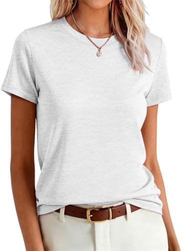 UNCLECAT Womens Short Sleeve Tops Summer Basic T Shirts Crewneck Causal Tee - Image 1