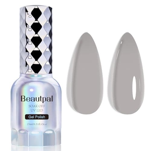 Larvall BEAUTPAL Grey Gel Nail Polish 15ML Soak Off UV LED Gel Polish Nail Art Manicure Salon DIY at Home, Color 125 Ashen Sky - Image 1