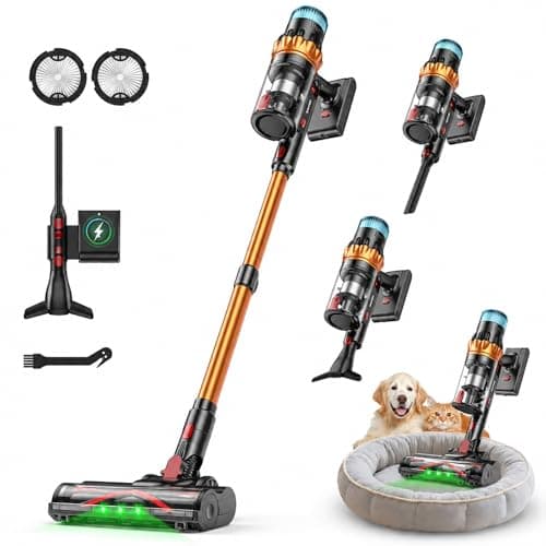 TechRise Cordless Vacuum Cleaner, 58KPA 680W 70Mins Stick Vacuum with LED Touchscreen, 3+1Smart Modes, Anti-Tangle & 8-in-1 Filter, Self-Standing Cordless Vacuum for Home/Pet Hair/Carpet/Floor - Image 1