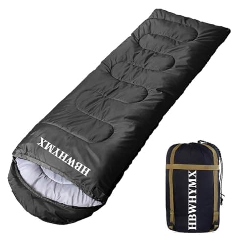 Black Sleeping Bags for Adults Backpacking Lightweight Waterproof- Cold Weather Sleeping Bag for Warm Camping Hiking Outdoor Travel Hunting with Camping Sleeping Bag (Black1, 86 x 31.5inches) - Image 1