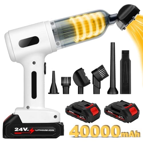 Runful 4000mAh Battery High Power Handheld Car Vacuum Cleaner, 25000PA Powerful Car Vacuum Blow and Suction 2 in 1, Best Cordless Vacuum,High Power Portable Vacuum Cleaner for Home