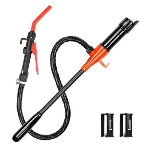 Portable Battery Powered Fuel Transfer Pump, Adjustable Flow Nozzle, Battery Siphon Pump for Gasoline, Diesel, Kerosene, Non-Potable Water – Ideal for Vehicles, Lawn Mowers, and Emergency Use