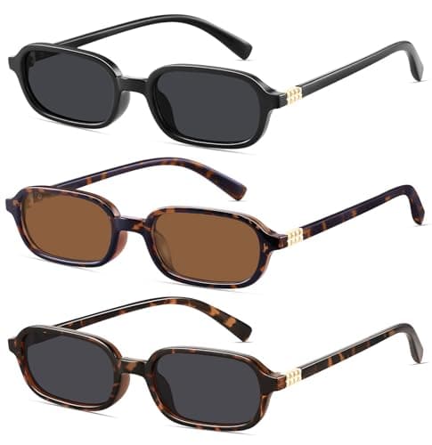 YMRFW Retro Rectangular Sunglasses for Women Narrow Trendy Small 90s Style Square Frame UV Protection Sun Glasses - Image 1
