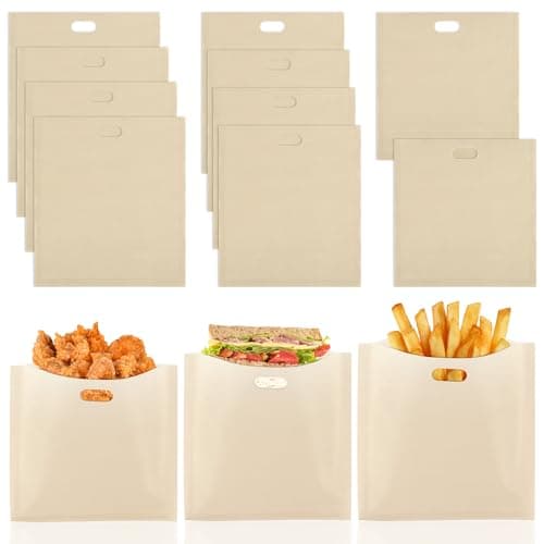 PEASUG Toaster Bags 10 Pack, 3 Sizes Toaster Bags Reusable, Heat Resistant Non-Stick, Washable Toaster Sleeves Compatible with Toaster Microwave, Great for Grill Cheese Sandwich Toast Panini Snacks - Image 1