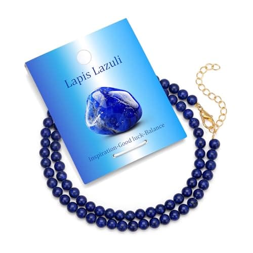 Vinswet Choker Necklace for Women Real Stone and Crystals Necklaces 4mm Beaded Choker Jewelry Meditation Gemstone Gift for Women - Image 1