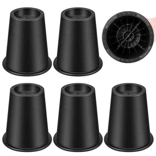 MCXYEM Bed Riser/Furniture Lift Bed/Bed risers/Furniture Lifter/Table risers/Frame Risers Create Under Bed Storage Heavy Duty for Furniture Height Adjustment Round Black (6 Pack, New 6 Inch)