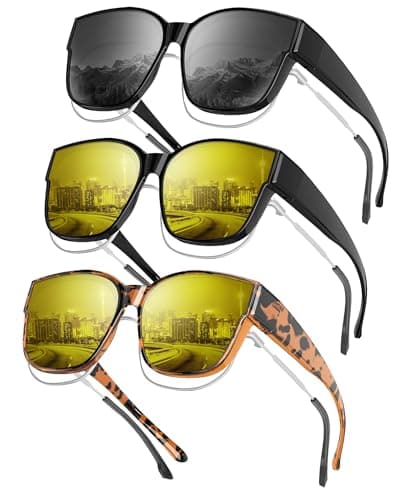 KALIYADI Fit-Over-Glasses Polarized Sunglasses-for-Men Wrap-Around-Sunglasses: Mens Polarized Sun glasses UV400 Protection - Image 1