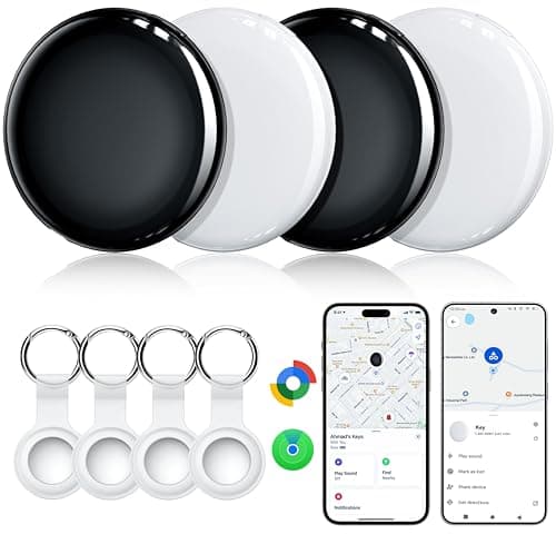 Air Tracker Tags-4 Pack, Dual System Smart Tag Compatible with Apple Find My & Google's Find Hub, Ultra-Light iOS & Android Bluetooth Tracking Key Finder Item Locator for Wallets, Luggage, Backpack