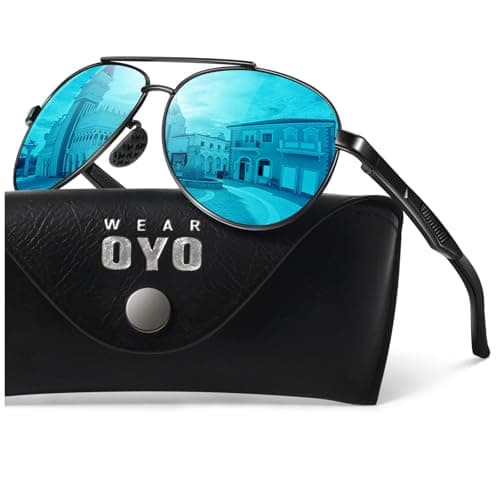 WEAROYO Polarized Sunglasses Men Womens Al-Mg Alloy Frame Spring Hinges Pilot Military Style UV400 Protection Driving - Image 1