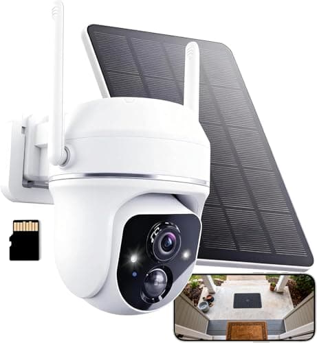 Goalake 3MP 2K Solar PTZ Security Camera, Battery Wireless Outdoor 360ยฐ View,AI Motion Detection,2-Way Talk,Spotlight Siren,IP65,No Monthly Fee,Cloud/up to 512GB SD Storage (Pre-Inserted a SD Card) - Image 1