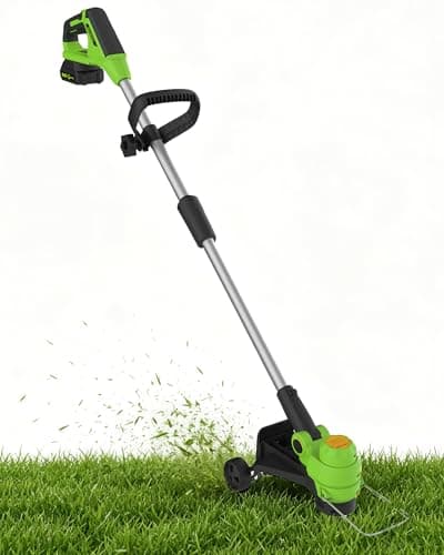 Garvee 20V Grass Trimmer, Dual Lithium Battery 2.0A, 8 Grass Cutting Lines, Portable Electric Grass Cutter, Garden Grass Line Trimmer - Image 1