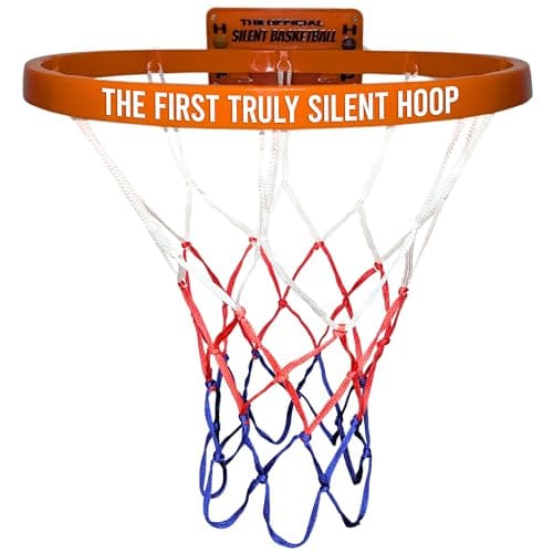 WAWAWEWA The Official Silent Basketball Hoop Indoor – Large Plastic Wall-Mounted Quiet Practice Hoop for Shooting & Skill Training (For Use with Silent Basketballs Only) – Adhesive or Screw Install