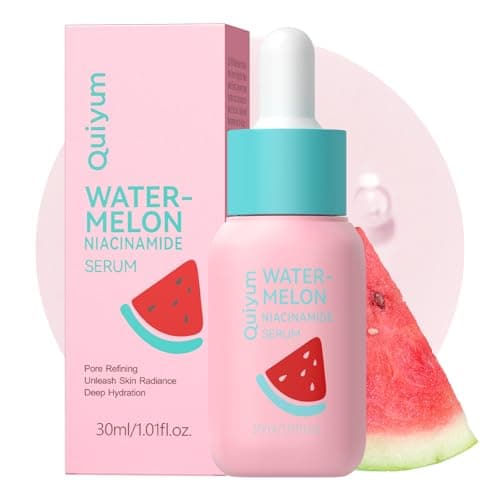 QUIYUM Niacinamide Serum for Face, Skin Care with Watermelon Extract & Hyaluronic Acid, Vitamin C, Hydrating, Glow, Anti-Aging, for Uneven Skin Tone, for Teens Girls Women Gifts, 1 Fl. Oz - Image 1