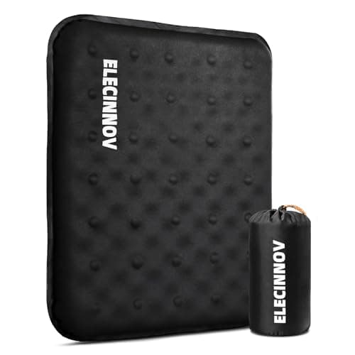 ELECINNOV Inflatable Seat Cushion, Self Inflating Memory Foam Portable Stadium Seat Cushions for Bleachers Lightweight Camping Comfort Airplane Cushion for Long Flights Outdoor Events
