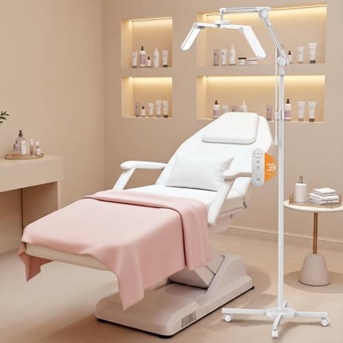 BZJ Half Moon Lash Light for Eyelash Extensions Dimmable LED Floor Lamp with Flexible Gooseneck & Phone Holder, Shadow-Free Esthetician Light for Lash Tech, Nail Tech & Tattoo Artists - Image 1