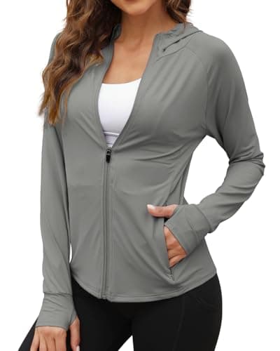 We1Fit Womens UPF 50+ Athletic Jackets Lightweight UV Protection Zip Up Hoodie Shirts Long Sleeve Workout Jacket - Image 1