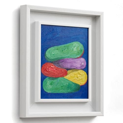Modern Framed Original Hand‑Painted Fruit Still Life Canvas Wall Art - Image 1