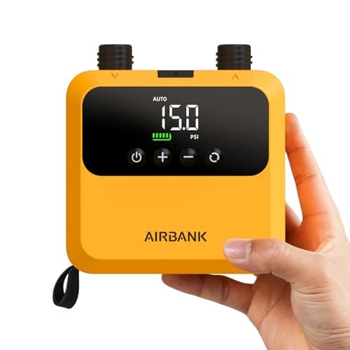 AIRBANK Mini Paddle Board Pump Pulse Pro, Small Rechargeable SUP Pump Electric Portable, Brushless Motor, MAX 20PSI, Fast Inflation Air Pump for Kayak, Inflatables, Boats, Tent, Kite Wings (Orange) - Image 1