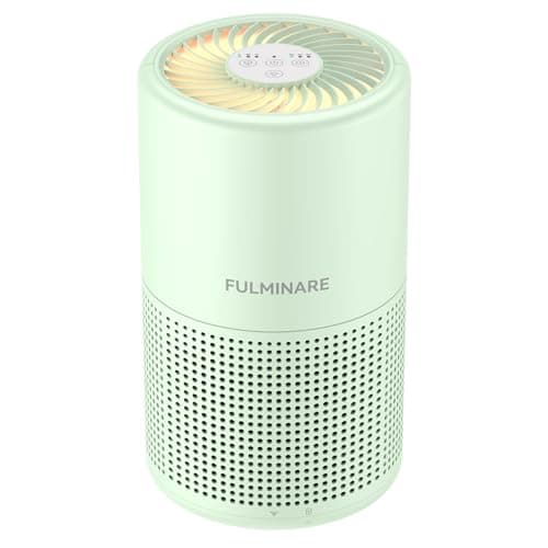 FULMINARE Air Purifiers for Home Bedroom H13 HEPA Air Purifier, 3 Speeds, Timer, 24dB, Small Mini Air Purifier with Night Light, Green - Image 1