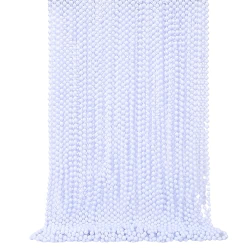 SWANUCKY 48 Pack 33 Inch White Mardi Gras Plastic Beads Necklaces - Party Favors for Parade Throws, Festival Decorations, Wedding, Birthday Celebrations & Costume Dress Up - Image 1