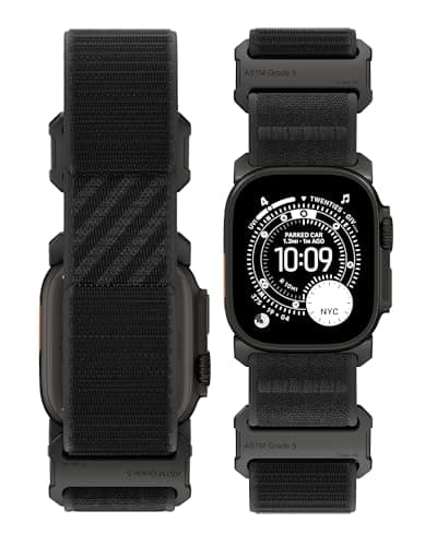 LULULOOK Grade 5 Titanium Nylon Band for Apple Watch Ultra 3/2/1 49mm & Series 11/10 46mm, Adjustable Secure DLC Trail Loop Sport Band for Men iWatch Series 9/8/7/6/5/4, SE 3/2/1 45/44mm - Image 1