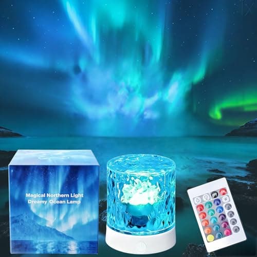 Cordless Northern Aurora Borealis Light Projector for Bedroom-Water Ripple Ocean Wave Projector Light-Shower Lamp-Teen Girl Gifts Trendy Stuff-Shower Mood Light-Bathroom Night Light-Ambient Lighting - Image 1