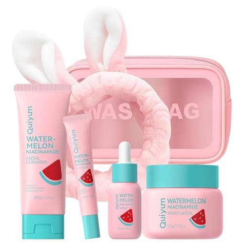 QUIYUM Watermelon Skin Care for Teen Girls, Daily Routine Skincare Sets- Smooth, Clean, Oil Control, Firm, Hydrate, Glow Up, for All Skin 4PCS, Mother's Day Birthday Gift for Women, Wife, Girlfriend - Image 1