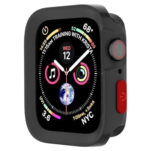 SDOCEBF Slim Flexible TPU Shockproof Watch Bumper, Rugged Case for Apple Watch Series 9/8/7/6/5/4/SE3/2/1 44mm/45mm, Gift-Ready for Every Celebration, Black - Image 1