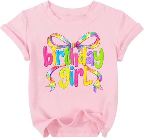 IsPICK Birthday Girl Shirt Toddler Kid Birthday Graphic Tee 4-12 Years