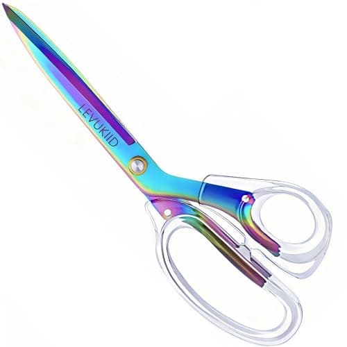 scissors all purpose scissors for office, 9 Inch Titanium Coated Blades and Ergonomic, Clear Sscissors for Office Desk, Modern Design for Craft, Sewing, fabric,Office/Multicolored - Image 1