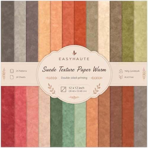 Scrapbook Paper 12x12, 24 Sheets Double-Sided Decorative Patterned, Acid-Free & Lignin-Free Scrap Book Paper for Scrapbooking, Junk Journal, Photo Album, DIY (Warmth)