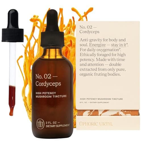 UPHORIC URTH Cordyceps Mushroom Extract Supplement - Double-Extracted Fruiting Body Tincture, Liquid Drops, Cordyceps Militaris, Vegan, Non-GMO, Gluten-Free, 2 fl oz, 60 Servings