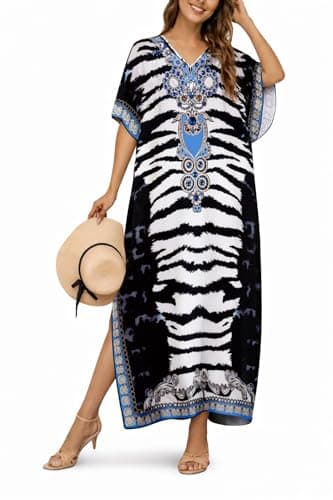 ZIRHYSTA Beachwear for Women Oversized Flowy Kaftan Swim Cover Up - Image 1