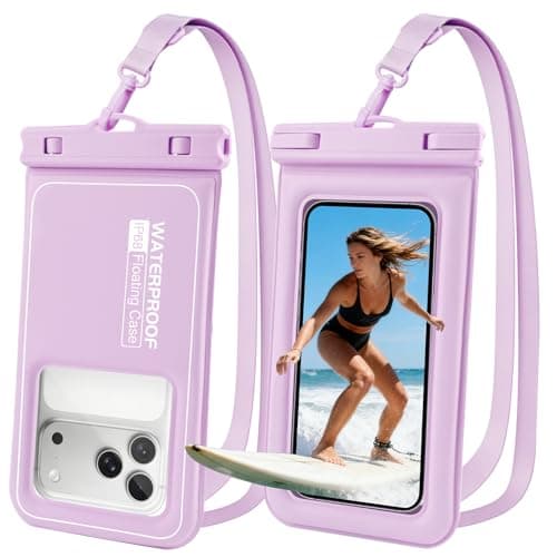 Floating Waterproof Phone Pouch 2 Pack, IP68 Waterproof Phone Case, Up to 8.3" Dry Bag for iPhone 17 16 15 14 Pro Max Samsung S25 Ultra S24 S23, Kayak/Beach/Cruise Travel Essentials Pink - Image 1