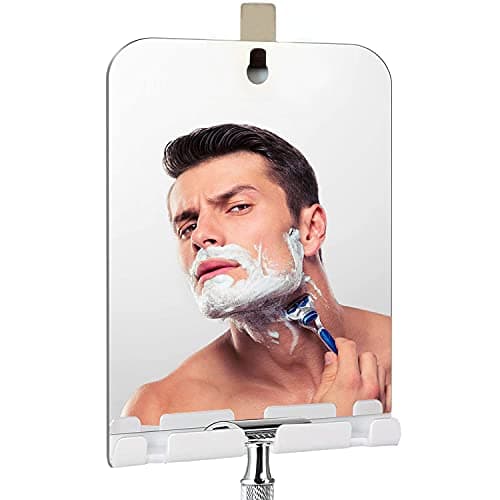 XoYo APHUIME Large Fogless Shower Mirror, Includes 1 Adhesive Hooks, Anit-Fog Shower Mirror, Shower Makeup Shave Mirror, Frameless Shower Mirror, Wall Hanging Mirror - Image 1