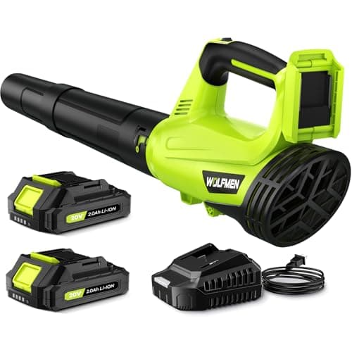 Leaf Blower, Electric Cordless Leaf Blower with 2 Batteries and Charger, 2 Speed Mode, Lightweight Leaf Blowers for Blowing Leaves, Lawn Care, Patio Cleaning and Dust - Image 1