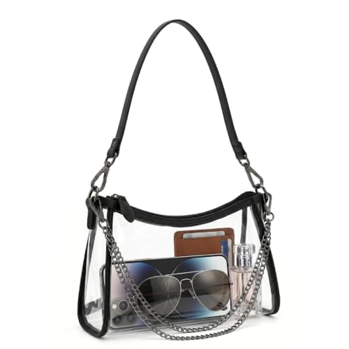 Clear Crossbody Bag for Stadium Events, TPU Transparent Bag Stadium Approved,Waterproof Clear Concert Purses Tote Bags for Women, Transparent Tote Bags for Sports Games, Concerts and Daily Use - Image 1