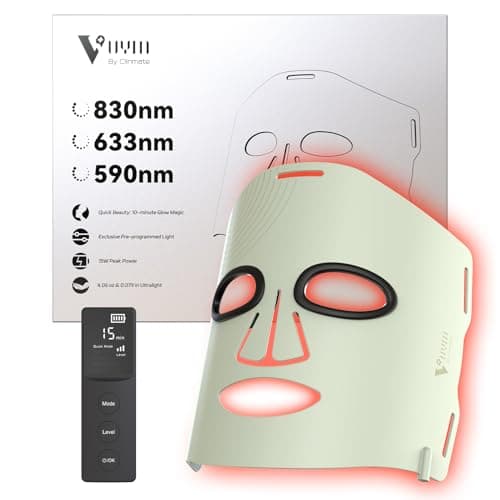 Infrared Light Therapy Face Mask: High-Energy 3-Color 292 Beams 830nm/633nm/590nm, Portable Red Light Therapy for Face Skincare Device, NIR Mask, Ultra-Thin Silicone, Luxury Beauty Gift - Gen 3 Green - Image 1