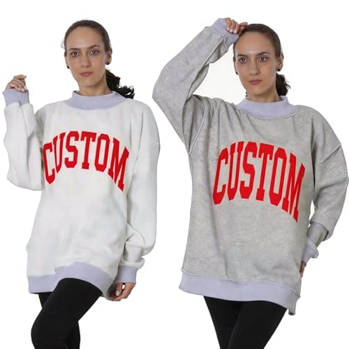 ROSLILY Personalized Reversible Mock Neck Sweatshirts Womens Oversized Pullover Custom College Team Mockneck Game Day Mock Neck Sweatshirt For Football Game Sports Lover College Student - Image 1