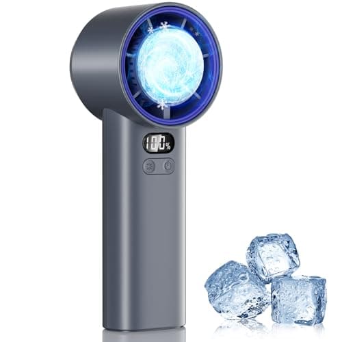 HandFan 5200mAh High Speed Handheld Turbo Fan, 13000 RPM Powerful Cooling Ice Fan, Portable Mini Fans Rechargeable, 100 Speeds Adjustable, for Summer Beach Travel Concerts, Gifts for Women(Gray) - Image 1
