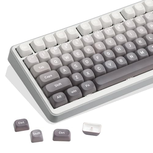 AKepopery 134 Keys MOA PBT Keycaps Set for Cherry Gateron MX Switches Mechanical Keyboard Key Cap (Gradient Gray) - Image 1