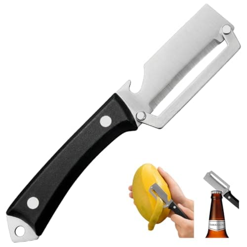 Multifunctional Vegetable Peeler, elite vegetable peeler, 2-in-1 Stainless Steel Peeler for Kitchen, Camping and Trave, Suitable for Right-handed Use Only for Apple Potato Pumpkin Papaya (Black) - Image 1