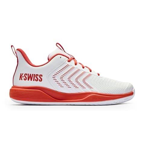 K-Swiss Men's Ultrashot Light Pickleball Tennis Shoe - Lightweight Court Shoes Lateral Movement Stable Support, White/Red 10 M - Image 1